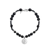 Pulsera Mujer Plata 925 Magia Luna Cosmos Agata Negra